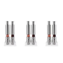Salt And Pepper Grinder Set of 6, Pepper Mill Stainless Steel Salt Shaker Push-Button Manual Glass Salt And Pepper Set