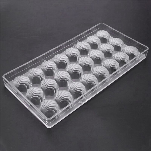 3X Shell Shape Hard Chocolate Mold 3D Sea Shell Polycarbonate Clear Ice Jelly Candy Mould 2