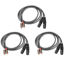3X Cavo Doppio Femmina da Xlr un Rca, Cavo Resistente 2 Xlr Femmina un 2 RCA Maschio Cavo HiFi Stereo Cavo di Collegamento Audio
