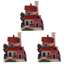 3X Mignon Résine Maison Miniature Maison Fée Jardin Paysage Maison Jardin Décoration Résine Artisanat 4 Styles Couleur AléAtoire
