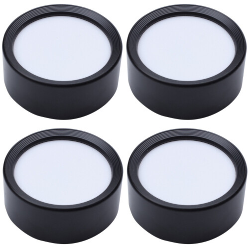4X Round Surface Mounted Downlight Ceiling Lamps Spot Light 220V Ceiling Lamps Ultra Thin Light 4000K 5W Black Shell