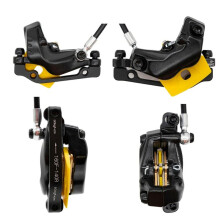 4-Piston Hydraulic Disc Brake Set Electric Scooter Front Right 140cm & Rear Right 220cm MTB E-Bike Brake Kit