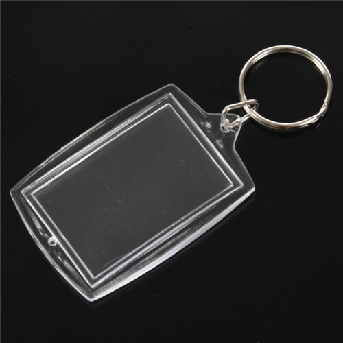 40Pcs Transparent Blank Insert Photo Picture Frame Key Ring Split Keychain