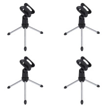 4X Support D'Equilibre Triangulaire Detachable Pliable Portable Reglable pour la Mic Miniphone de Table Bureau / Trepied Noir