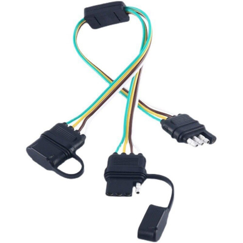 4 Pin Flat Y-Splitter Plug Adapter with Dual Output for LED Tailgate and Trailer Lights 2