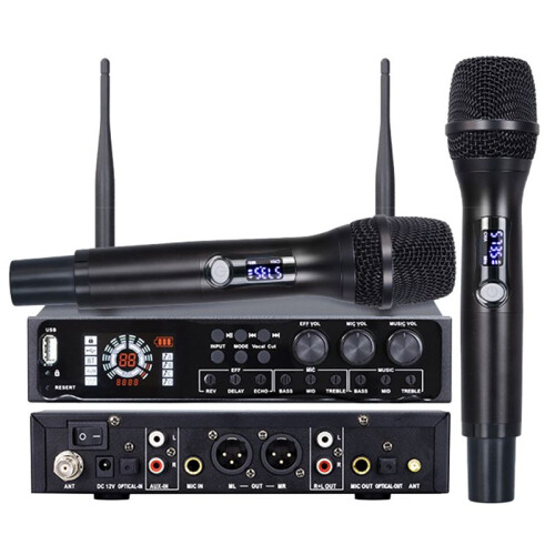 Wireless Microphone System Single Cordless Microphone Set UHF Professional Dynamic Mic for Karaoke Home Church 1