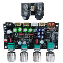 Microphone Preamp Board with Built-in Reverb DSP Mixing Anti-Feedback Audiophile-Grade Microphone for Karaoke Preamp
