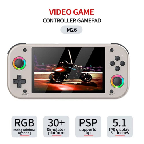 M26 Retro Handheld Game Console 5.1inch Screen 64GB Open Source Linux Pocket Video Player Support 30+ Simulators 2