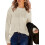 Damen Strickpullover Rundhalsausschnitt Zopfmuster Bequem Weiß XXL — damenpullover weiß, strickpullover damen 1
