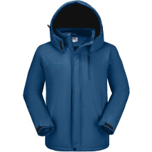 Herren Skijacke Winter Wassertdicht Gepolstert Bequem Blau XL — herren winterjacke, blaue skijacke, warme herrenjacke