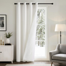 Cortina Térmica de Terciopelo Opaca Blanca 260x132 cm — aislante frio ventana, cortinaje dormitorio moderno