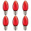 6 Pack C7 Red LED Replacement Bulbs E12 Candelabra Base Shatterproof 1W Decorative Light Bulb for Outdoor String Lights 1
