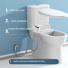 Ultra-Slim Bidet Toilet Attachment Non-Electric Mechanical Dual Nozzle Female Wash Adjustable US Standard 7/8"