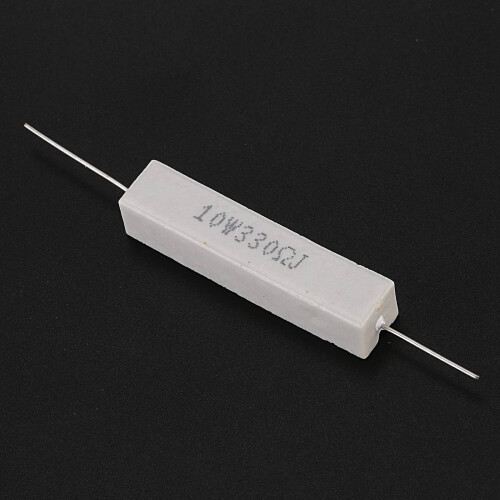 10 x 330 Ohm 5% 10W Watt Wirewound Ceramic Cement Resistors White 1