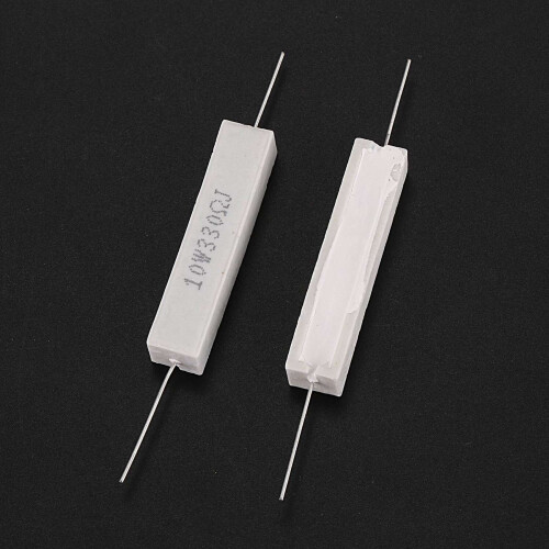 10 x 330 Ohm 5% 10W Watt Wirewound Ceramic Cement Resistors White 2