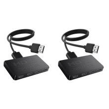 2X 1 in 4 Out 4K -Compatible Splitter 1x4 Video Splitter HDTV Splitter Audio Sync for TV Boxs HDTV DVD Laptop