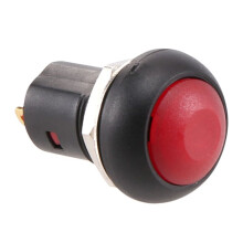 -Off Latching Waterproof 12mm Push Button SPST 2A IP67, Red
