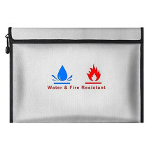Fireproof & Waterproof Document Bag, File Storage Bag with Zipper for Certificates, Money, Cards Fire Safe Storage A4