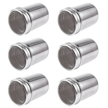 6X Silver Stainless Steel Mesh Tube Type Dusters Dusting Salt Shaker Spice Jar