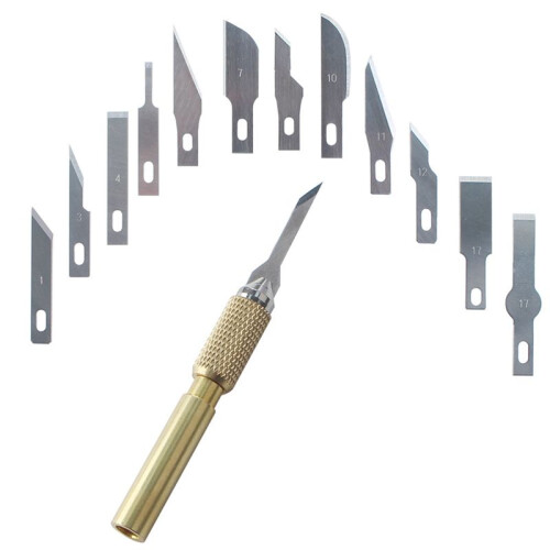 Blade Handle Kit for 936 Soldering Iron Heating Knife Multi-Functional DIY Model Heating Carving Trimming Tool Blade Kit 2