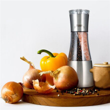 4X Moulin à Poivre et Sel 2 en 1, Agitateur à Double Moulin avec Grosseur RéGlable par Rotor en CéRamique, Accessoires de Cuisine