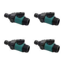 Valve with 3/4 Inch Male Thread Quick Connector Car Wash Garden Irrigation Pipe Fittings Prolong Hose 4 Pc