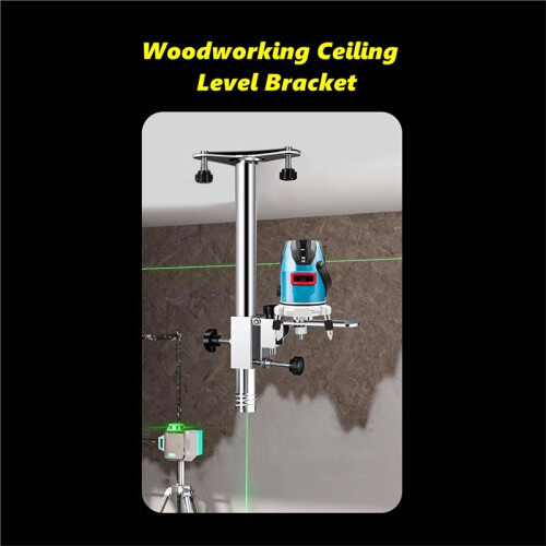 Heavy-Duty Adjustable Ceiling Leveling Bracket with Pivoting L-Shape Base Wall Ceiling Mounted Tool