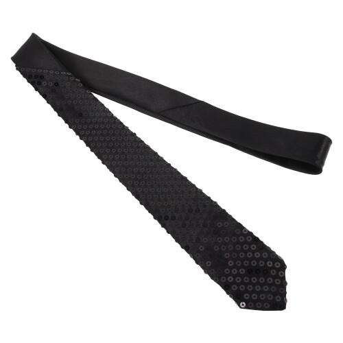 Zwarte Pailletten Stropdas Modeaccessoire Optredens