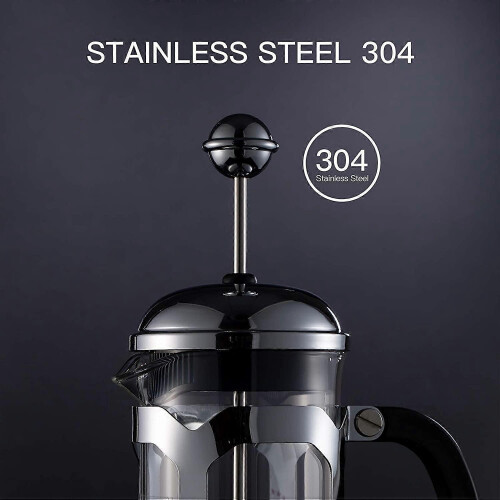 French Press Coffee Maker,Press System,Heat Resistant Thickened Borosilicate Glass,Durable Easy Clea 1