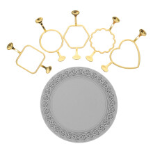 1Set Gouden Stempelset Met Diverse Vormen En Silicone Mat