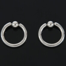 1 Coppia Acciaio Inossidabile Prigioniero Perline Orecchini A Cerchio Bcr Borchie Piercing Gioielli In Acciaio Colore, 2G (6Mm) X 16Mm