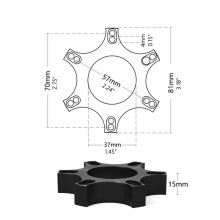 New 70MM Aluminum Wheel Spacers Adapter Plate Upgrade 13/14" Steering Wheel Adapter Base for T300RS
