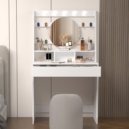 Vanity Desk with Lights White