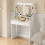 Vanity Desk with Lights White 8