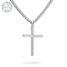 925 silver men's cross pendant necklace men's gift