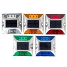 (moon blue green, 05W always bright) 1PC Square Aluminum LED Flashing Blinking On And Off Cat Rye Reflector Solar Road St