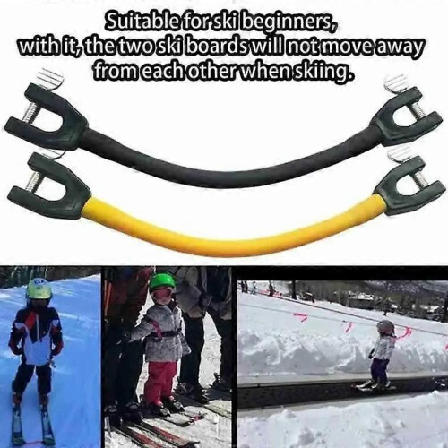 (Black) Professional Ski Training Aid compatible with Beginners Kids - Durable & Portable Speed Control Ski Tip Connector 1