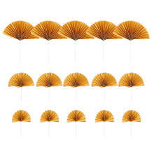 15St Unieke Gouden Waaier Cake Decoratie Voor Tropische En Feest