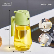 (green) 2 in1 Olive Oil Sprayer Dispenser Cooking Baking BBQ Spray Bottle Kitchen Tool 470ml