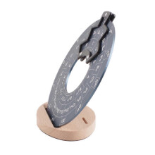 (RMT-A3P gray, with Stand five degree circle) Circle of Fifths Wheel Metal Aluminum Alloy Melody Chord Wheel with Stand Holder