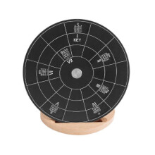 (rmt-c1p chord pan black, with Stand) Circle of Fifths Wheel Metal Aluminum Alloy Melody Chord Wheel with Stand Holder