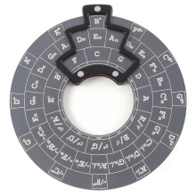 (RMT-A3 gray, no Stand five degree circle) Circle of Fifths Wheel Metal Aluminum Alloy Melody Chord Wheel with Stand Holder