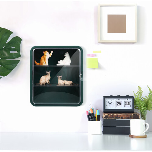Small Display Case Van Plastic Met Verwijderbare Planken 2