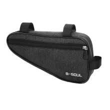 (Black) Bicycle Triangle Pannier Bag Bike Frame Front Tube Bag Waterproo