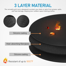 1Barbecue Mat Zwarte Antislip Siliconen Voor Buiten