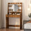 Vanity Desk with Lights Rustic 9