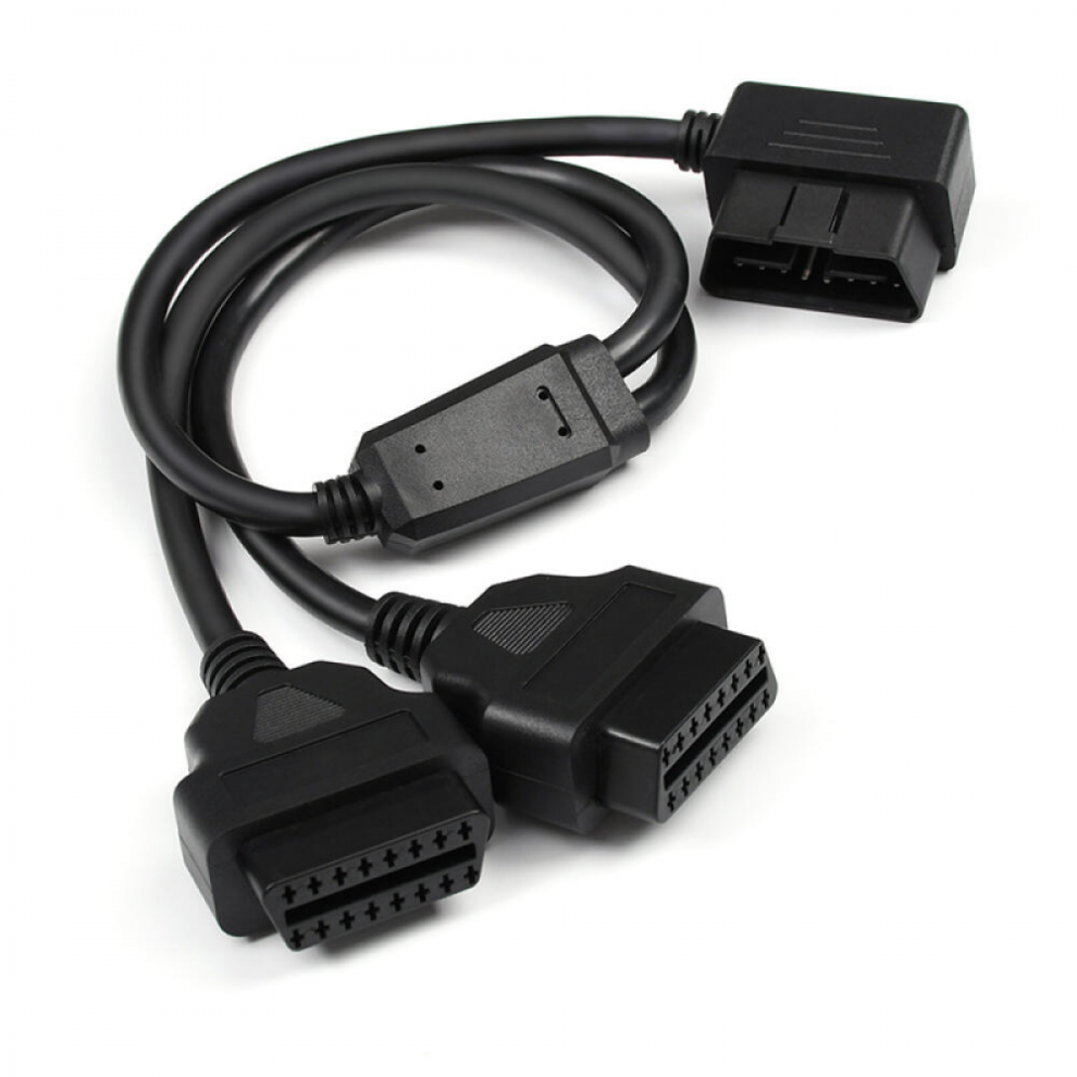 Friday Compatible With Obd2 Splitter 1 In 2 Y Splitter Extension Cable 16Pin Car Diagnostic Extender Cord Adapter Fit For 12V 24V Black 9335161887810