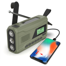 Radio de emergencia portátil de Black Friday con DAB/FM/Bluetooth, carga solar/con manivela, batería de 4500 mAh, linterna LED y