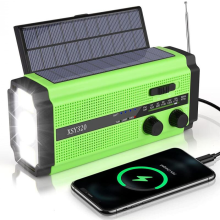 Linterna con radio FM/AM/WB y manivela solar para exteriores, batería externa de 5000 mAh, Black Friday