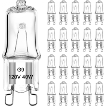 Lot de 20 ampoules halogènes G9 Black Friday, 25 W, transparentes, à intensité variable, blanc chaud 2 800 K, adaptées aux lustres